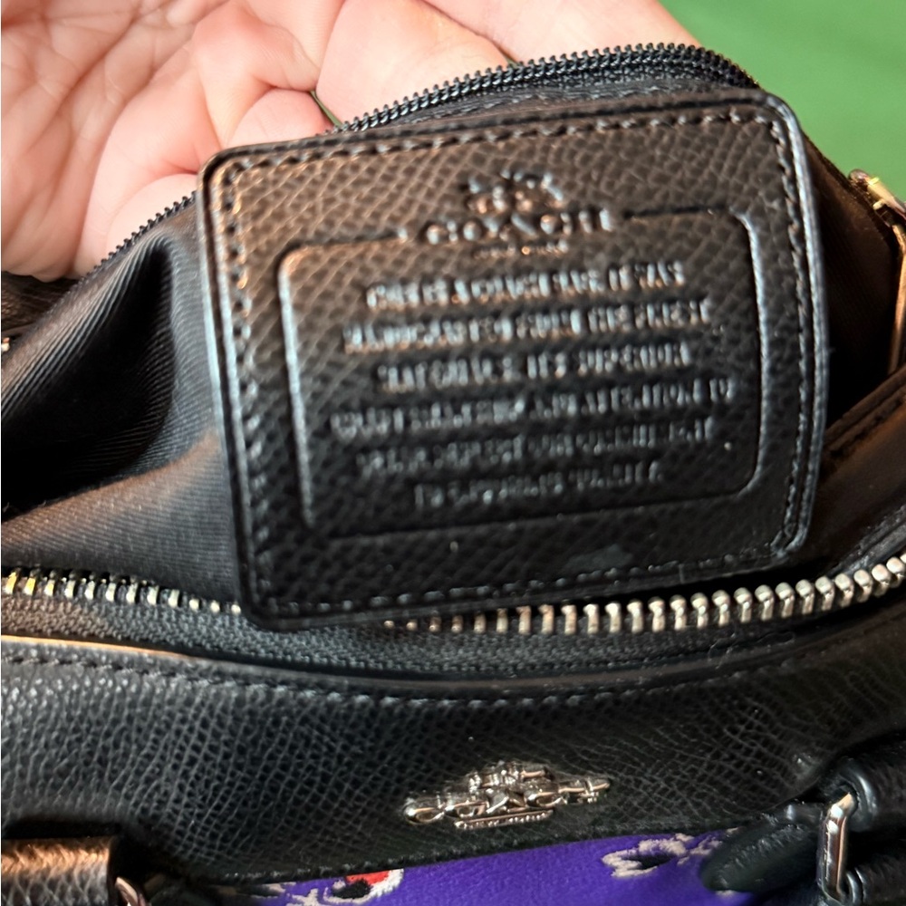 Coach Black and Purple Floral Satchel - Picture 3 of 3